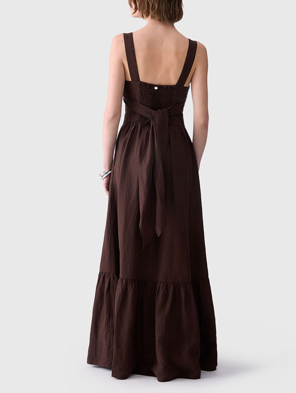 Brown maxi dress with crossover neckline - 2