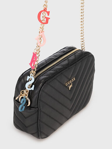 Black crossbody bag with quilted effect - 5