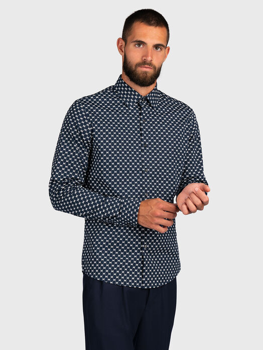 Cotton shirt with monogram print