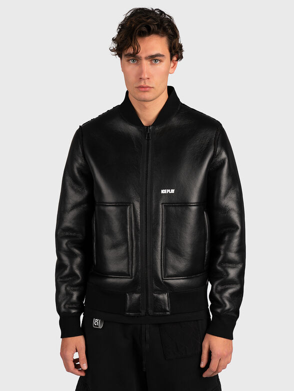 Faux leather bomber jacket - 1