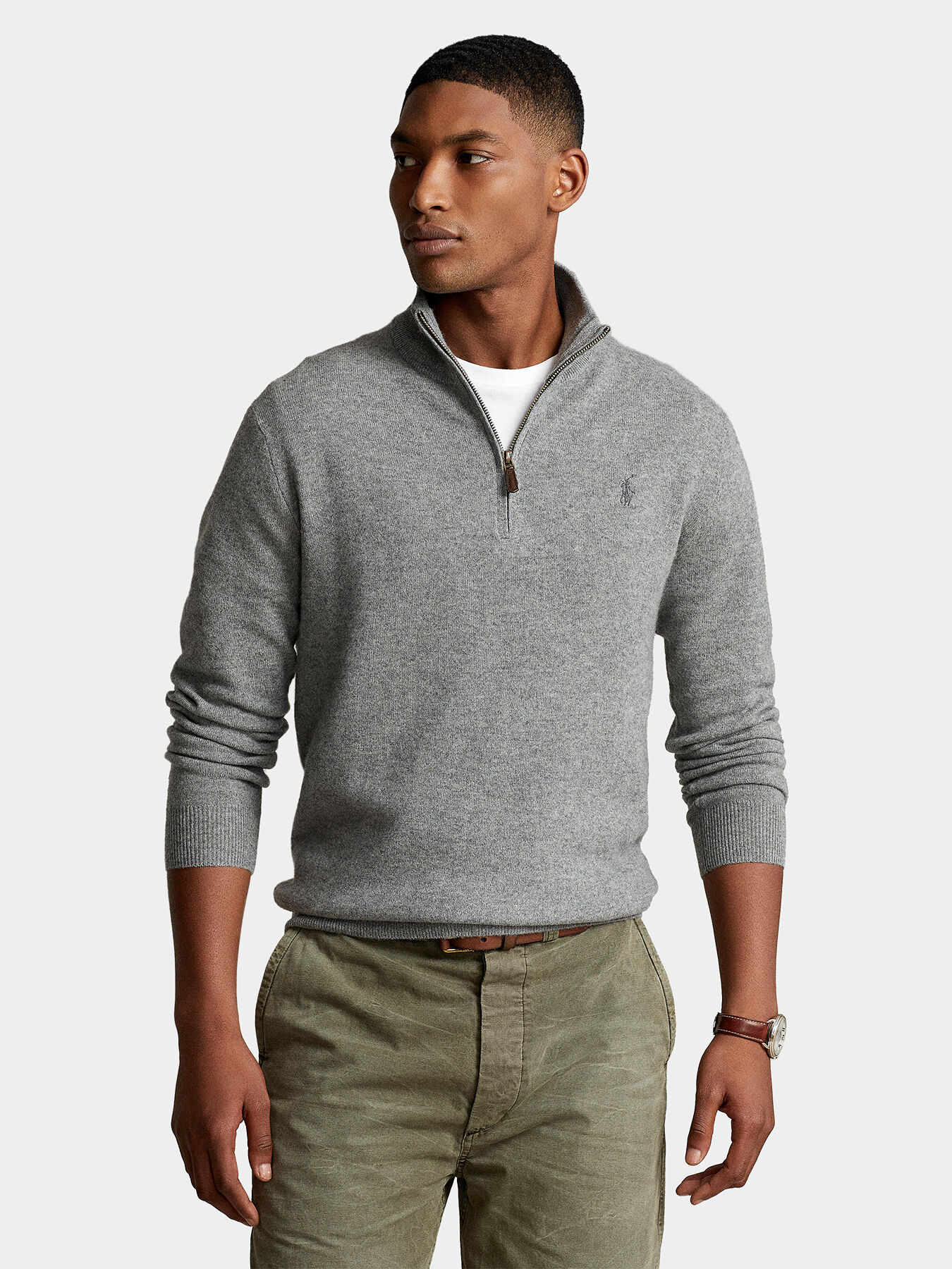 Grey cheap zip sweater