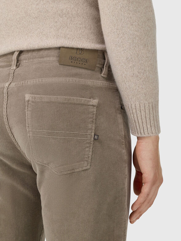 Corduroy pants with logo patch - 3