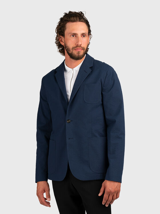 Single-breasted cotton blazer - 1