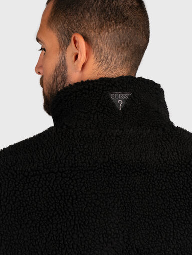 Black jacket with logo motif  - 4