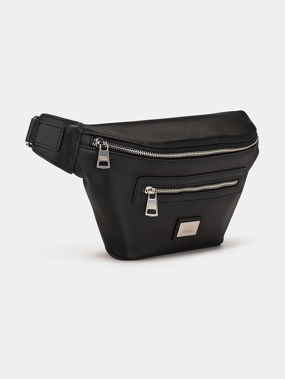 Black waist bag with metal logo detail - 4