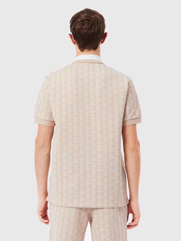 Polo shirt with accent collar in green - 3