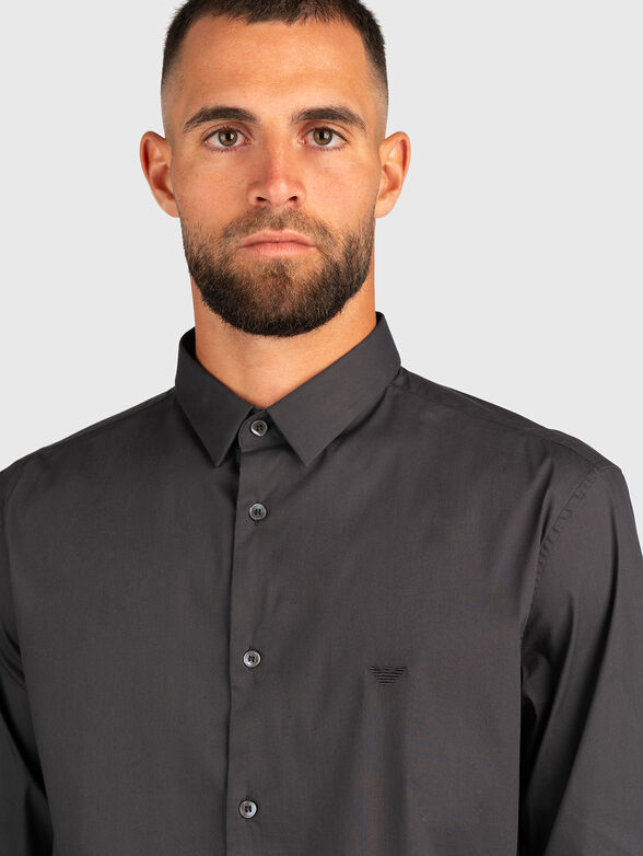 Black shirt with logo embroidery - 3