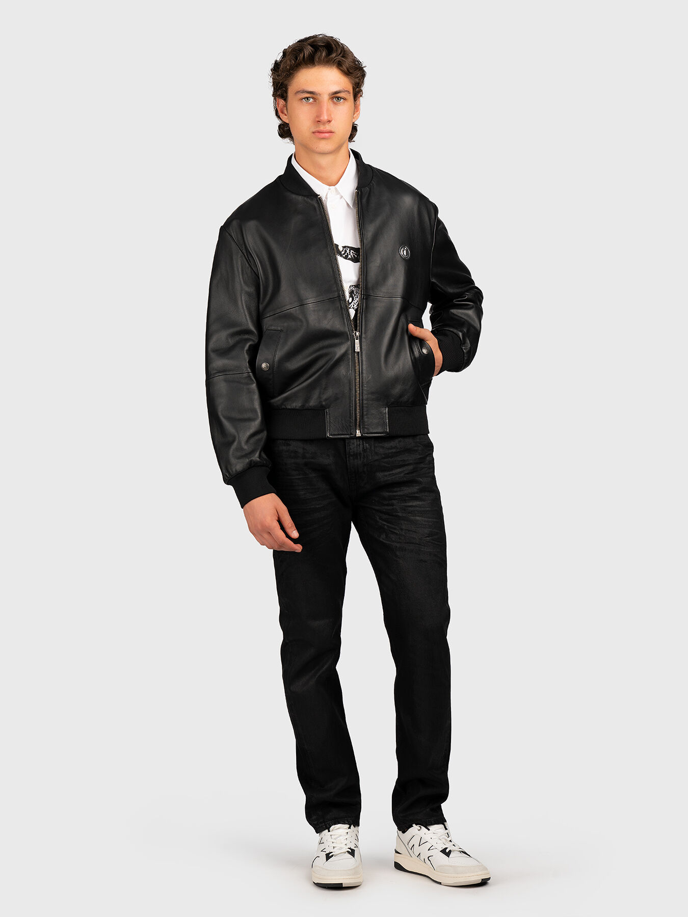 ★日本の職人技★ GOTHIC leather Cavalli Just brand jacket bomber ジャケット・アウター