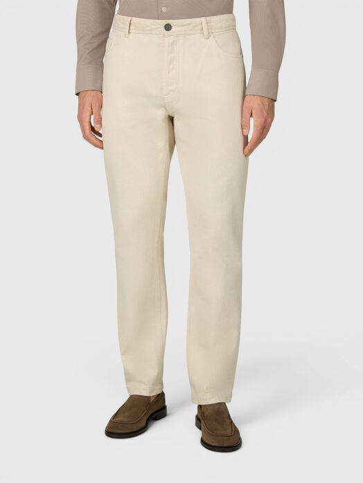 Straight-leg cotton trousers