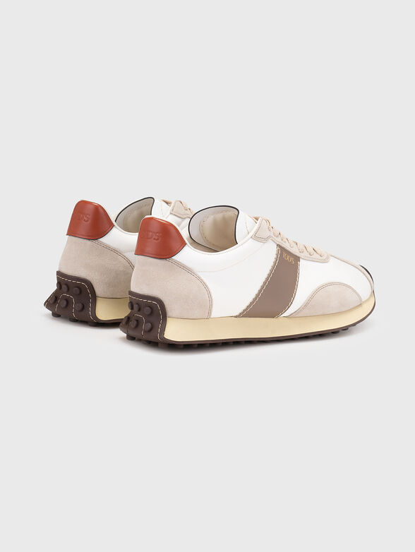 Leather and fabric sneakers - 2