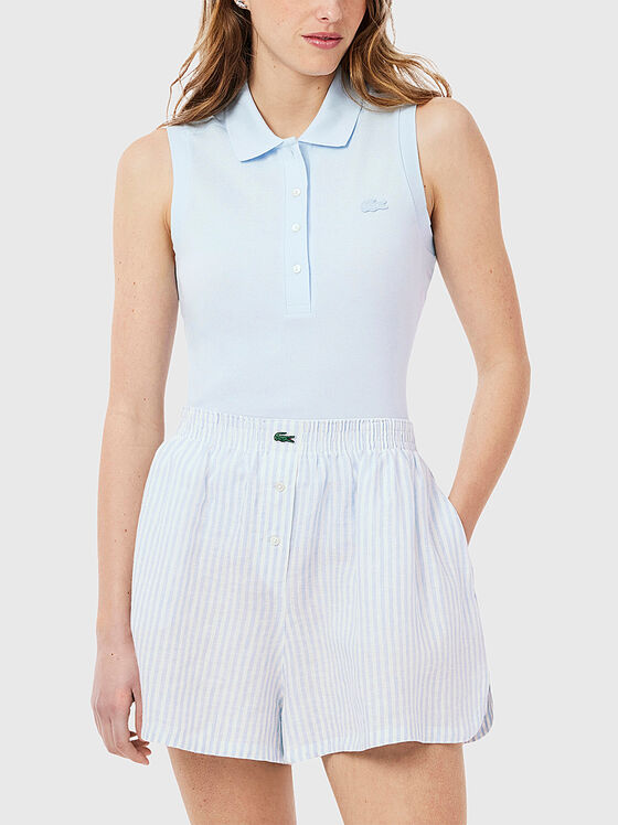 Polo collar top with logo - 1