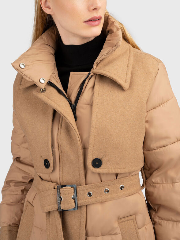 Quilted jacket with belt - 4