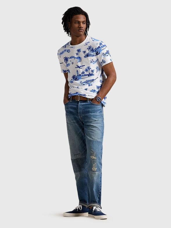 Contrast print T-shirt - 2