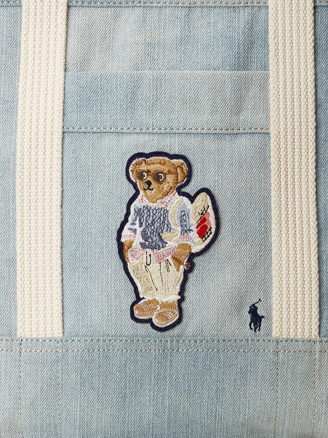 Denim tote bag with Polo Bear patch brand POLO RALPH LAUREN Globalbrandsstore en