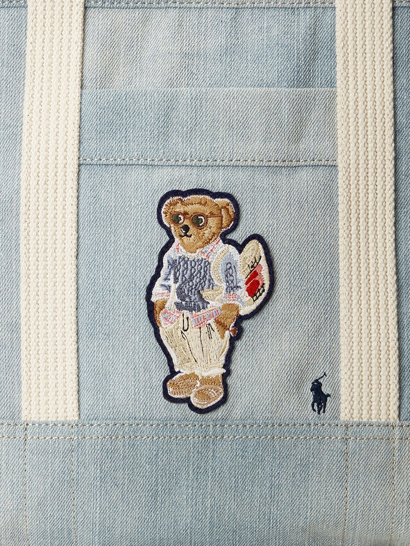 Denim tote bag with Polo Bear patch - 5