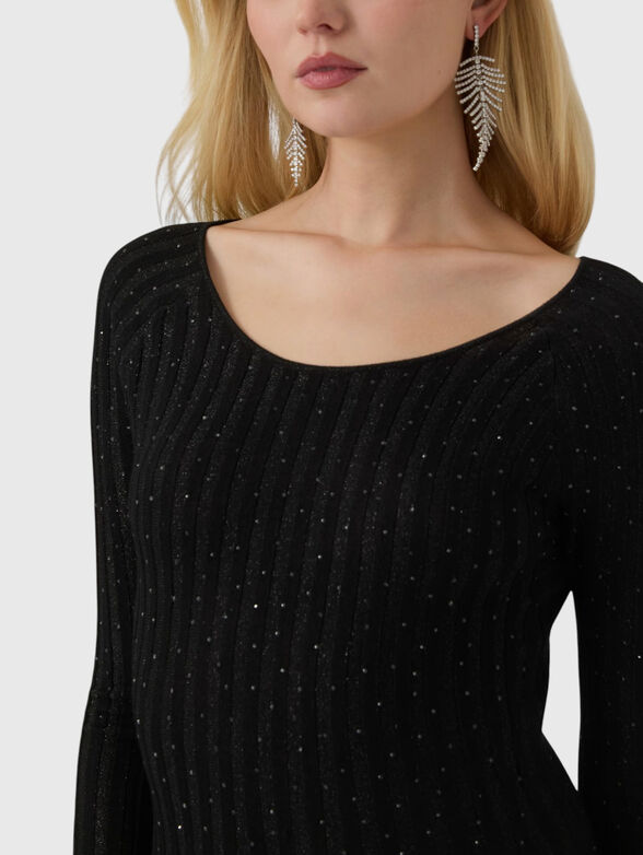 Ribbed dress with crystal appliqu&eacute;s - 3