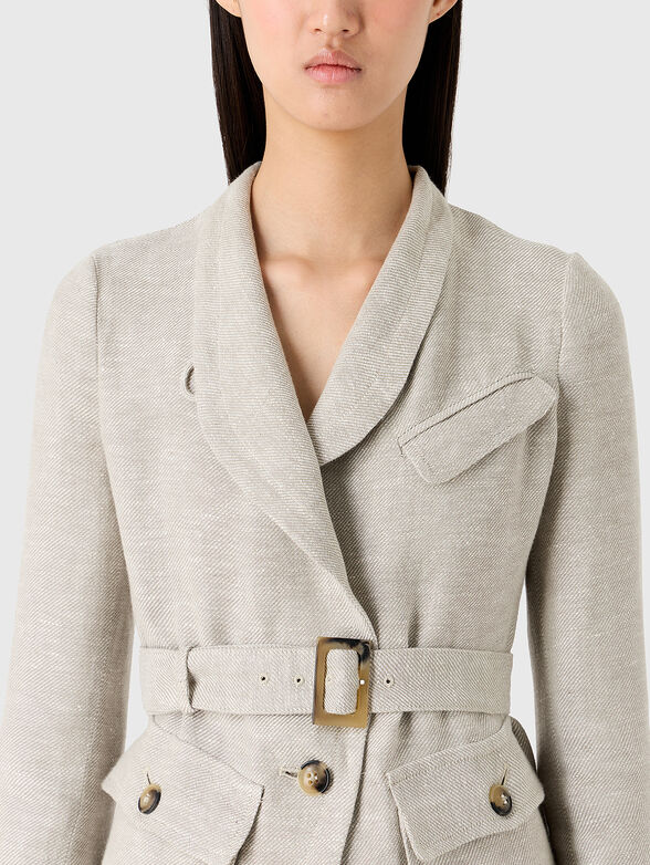 Linen jacket with belt - 4