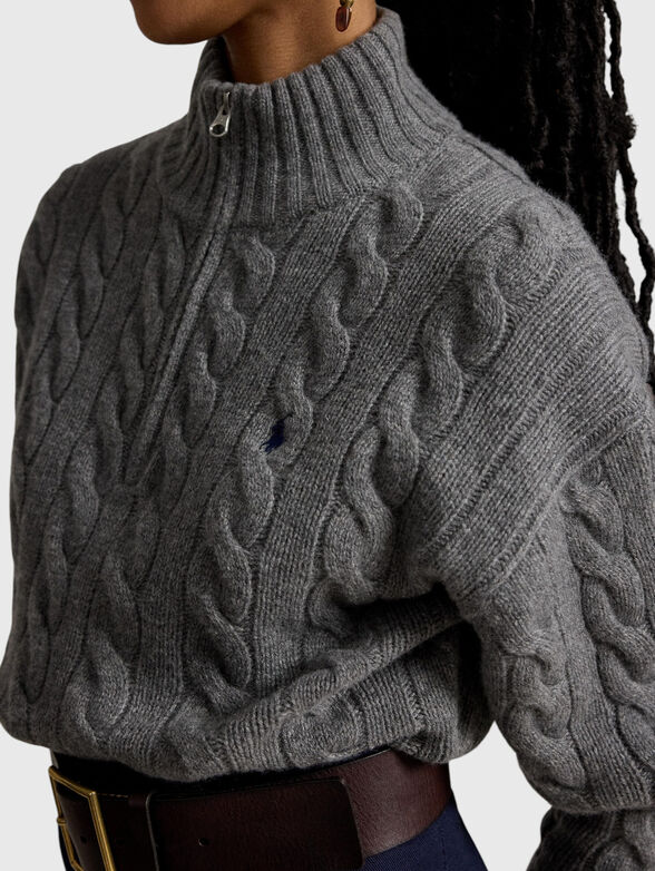 Cashmere and wool sweater with zip - 4