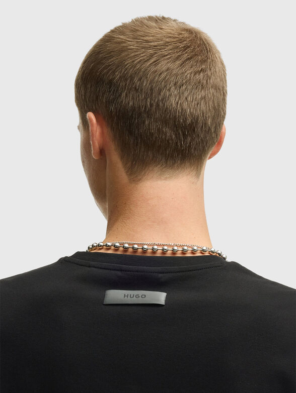 Black cotton T-shirt - 4