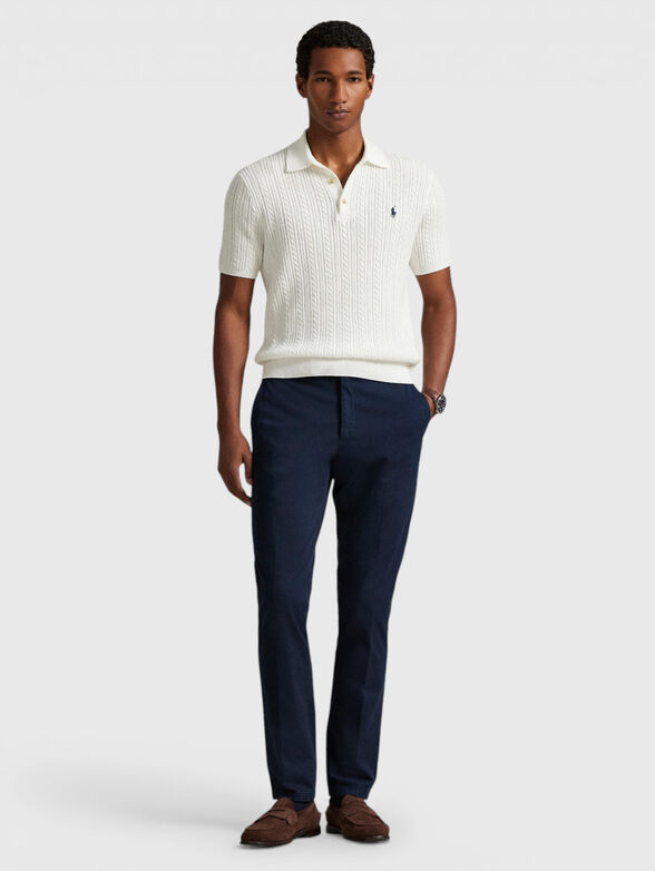Knitted cotton polo shirt - 2