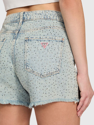 Denim trousers with rhinestones - 2