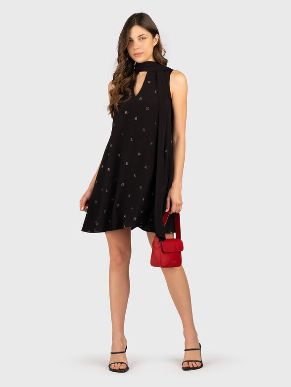Mini dress with pockets and high neckline - 6