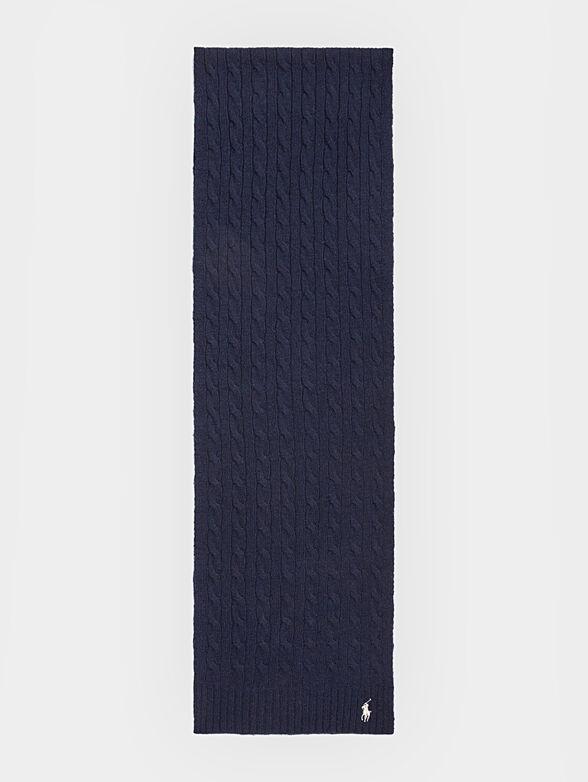 Knitted scarf with logo embroidery - 1
