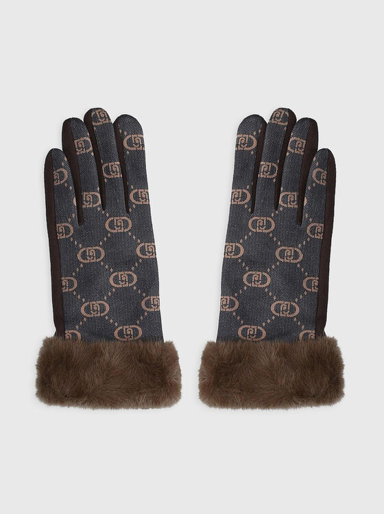 Gloves with monogram print - 1