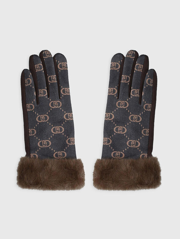 Gloves with monogram print - 1