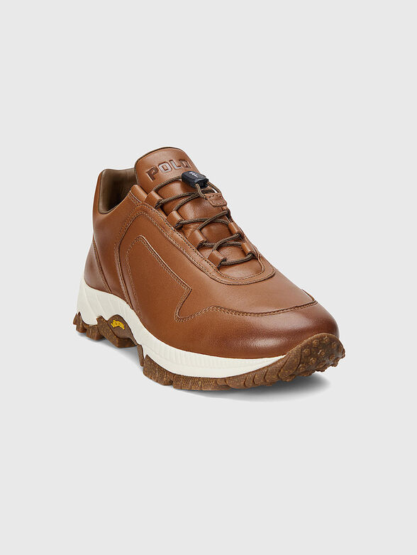 Leather sports shoes with logo detail - 2