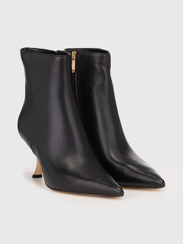 Leather boots with accent heel - 2