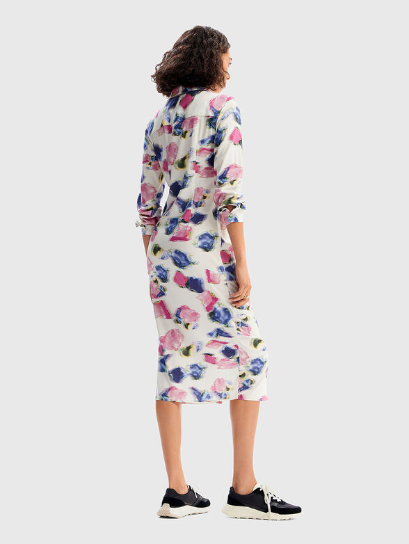 Slim dress with multicolour print - 1