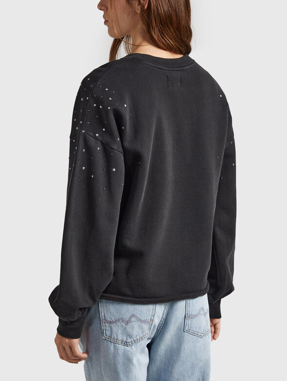 CAROLINE black sweatshirt with eyelets - 3