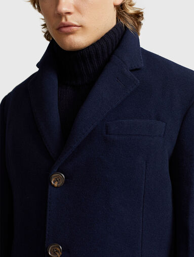 Navy single breasted coat - 4