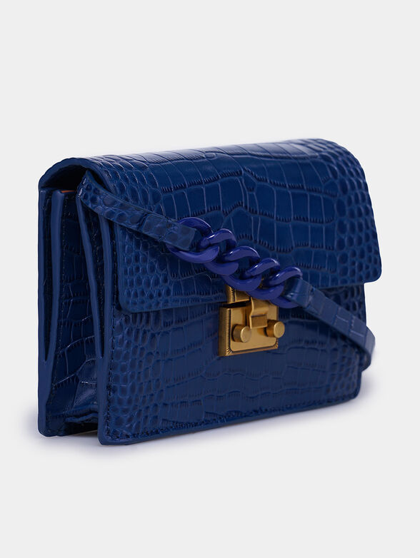 Blue crossbody bag with animal print - 5