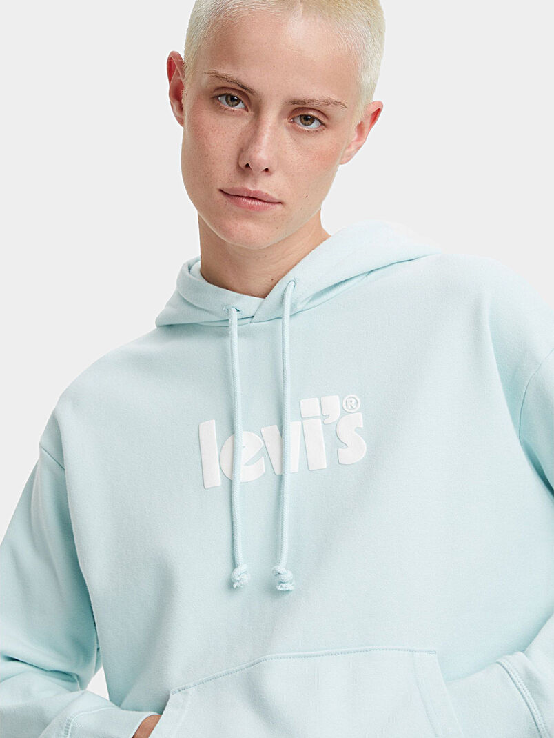 Hooded sweatshirt in pale blue - 3