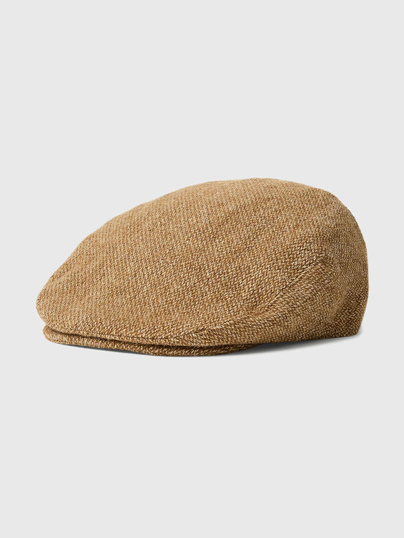 Tweed newsboy cap in beige - 1