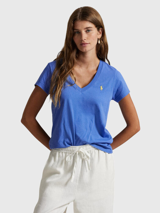 Cotton T-shirt with a V-neck