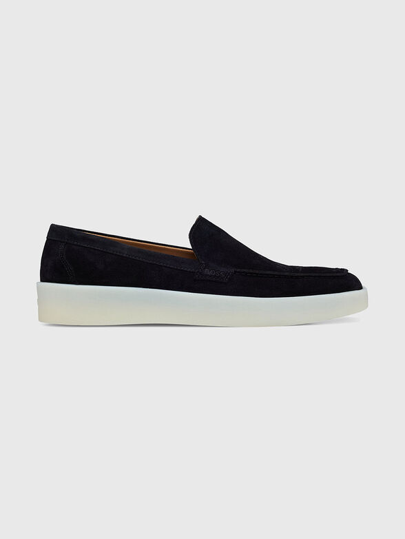 CLAY LOAF suede dark blue loafers - 1