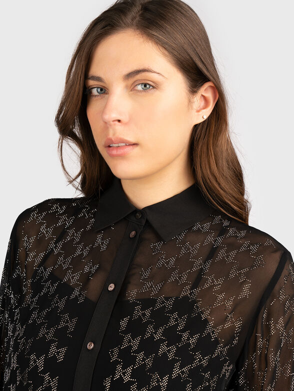 Sheer shirt with rhinestones - 4
