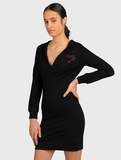 Black dress with logo details - 1