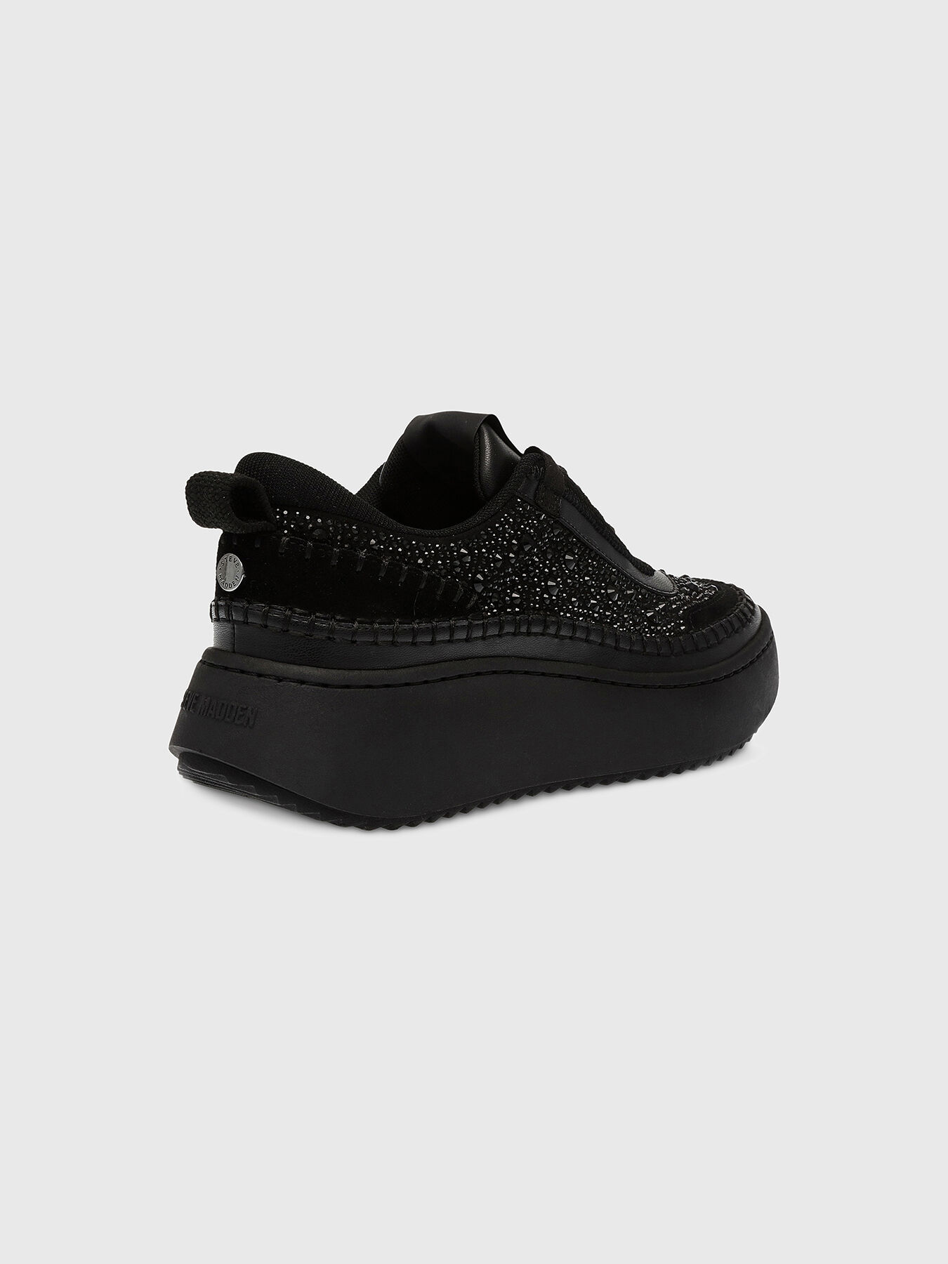 DOUBLETAK-R black shoes with rhinestones brand STEVE MADDEN