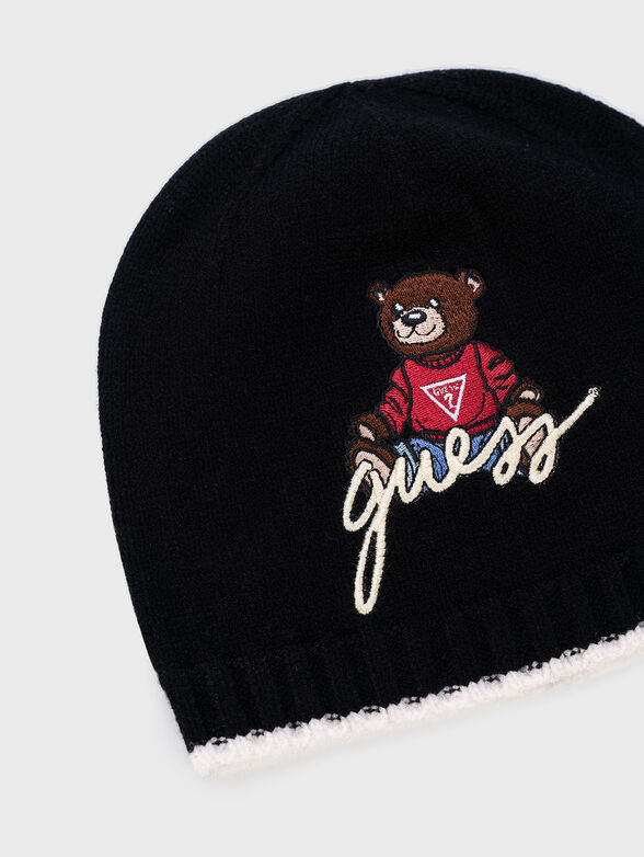 Black knitted hat with logo - 2
