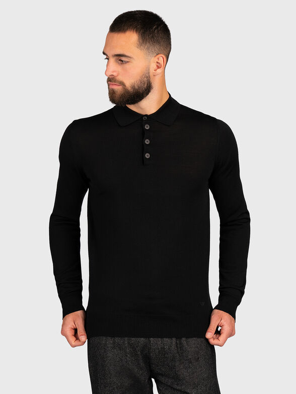 Wool polo shirt with logo embroidery - 0