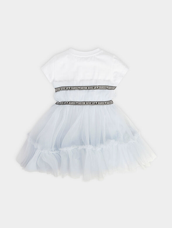 Dress with tulle accents in blue color - 2
