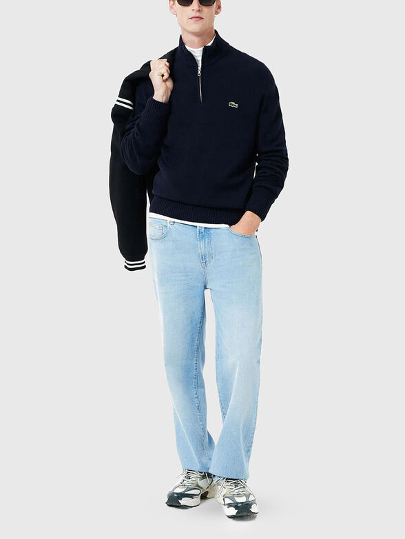 Black sweater with accent zip - 2