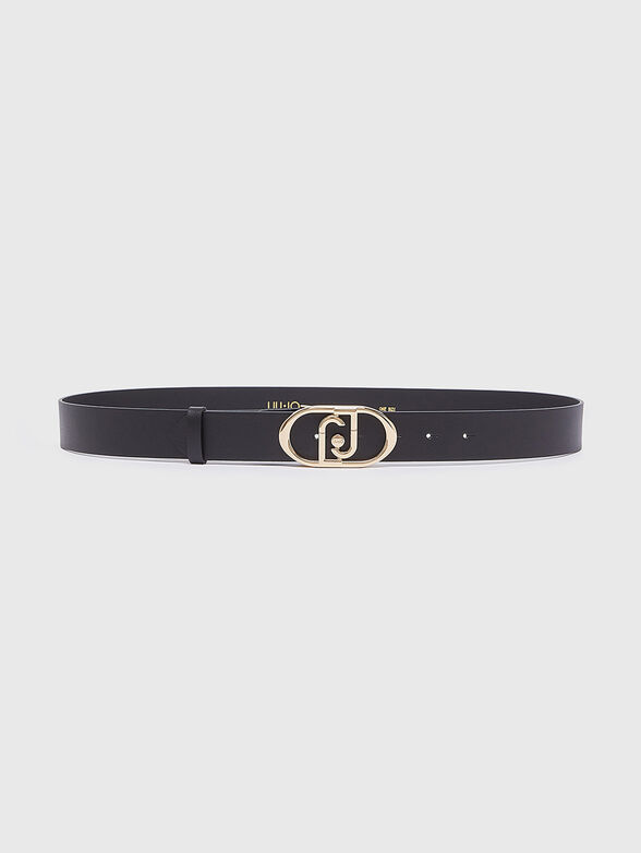 Leather belt with a gold-colored buckle - 2