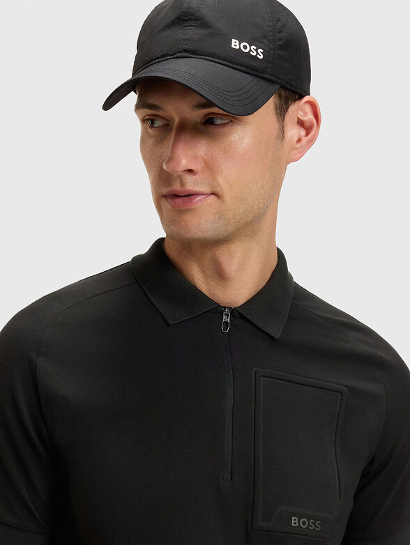 Cotton polo shirt with zip - 4