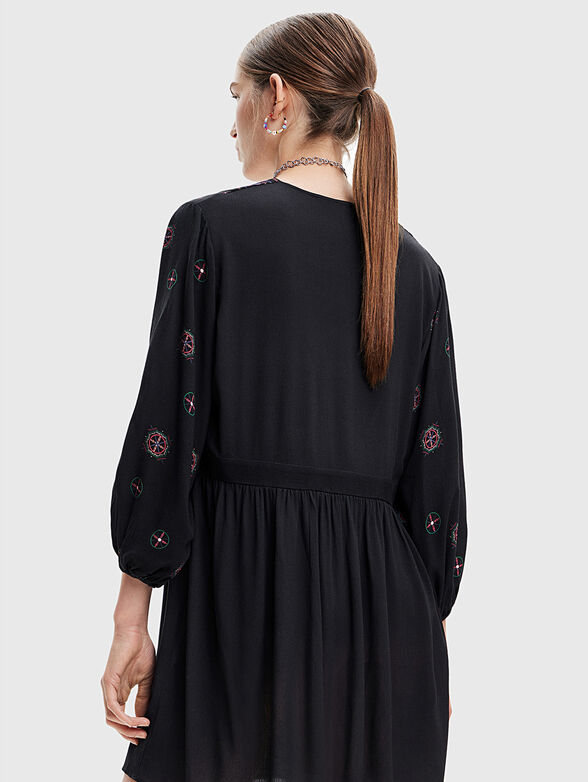 CRETA black dress with ethnic print - 2