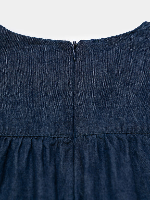 Blue dress with logo detail - 4
